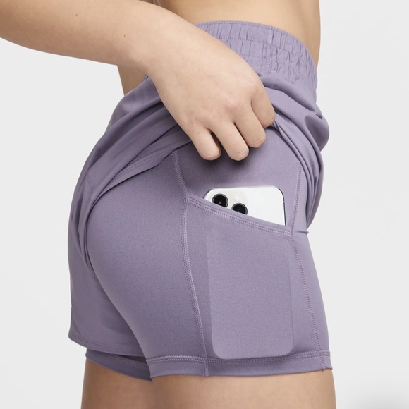 NIKE SMALL DRI FIT HIGH WAISTED SHORTS - Picture 5 of 7